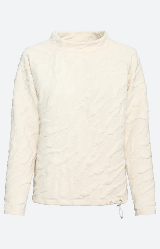 Sweatshirt met zebrastructuur, beige
