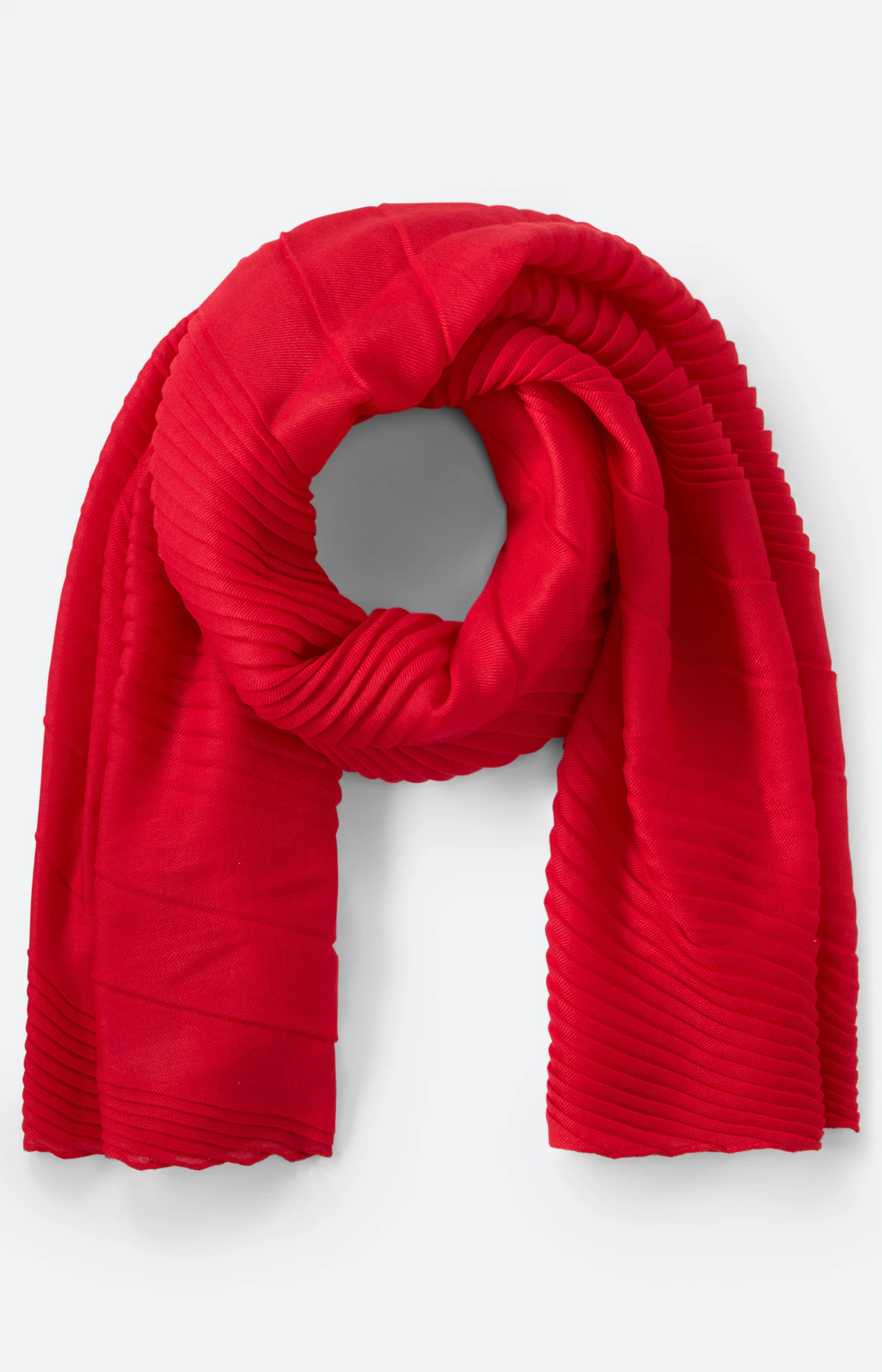 Sjaal met plisséplooien, rood