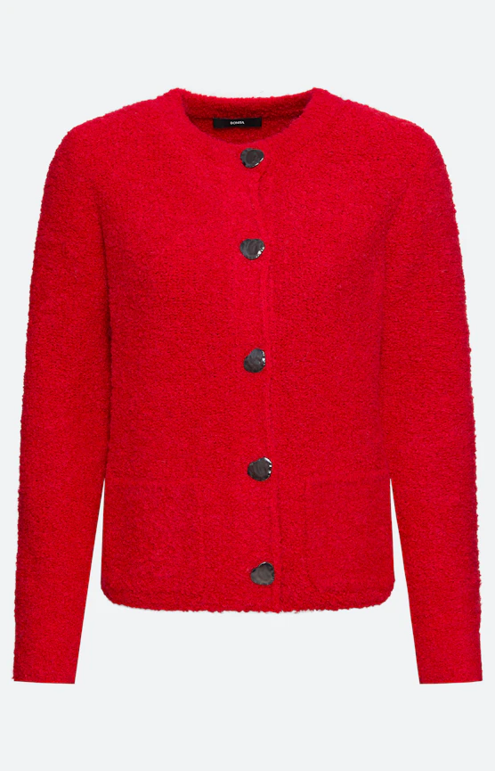 Cardigan met opgestikte zakken, rood