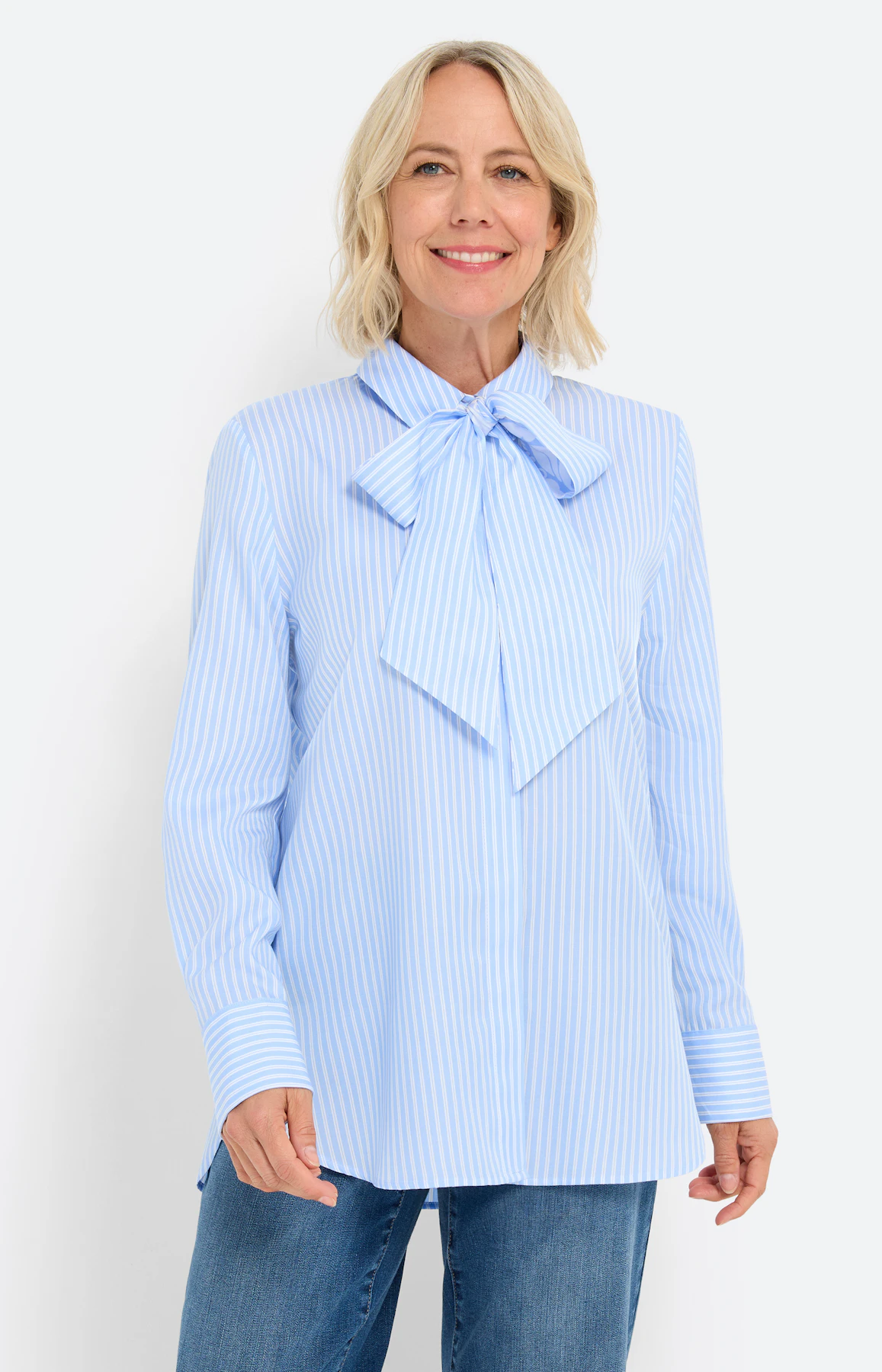 Blouse met strepen, lichtblauw