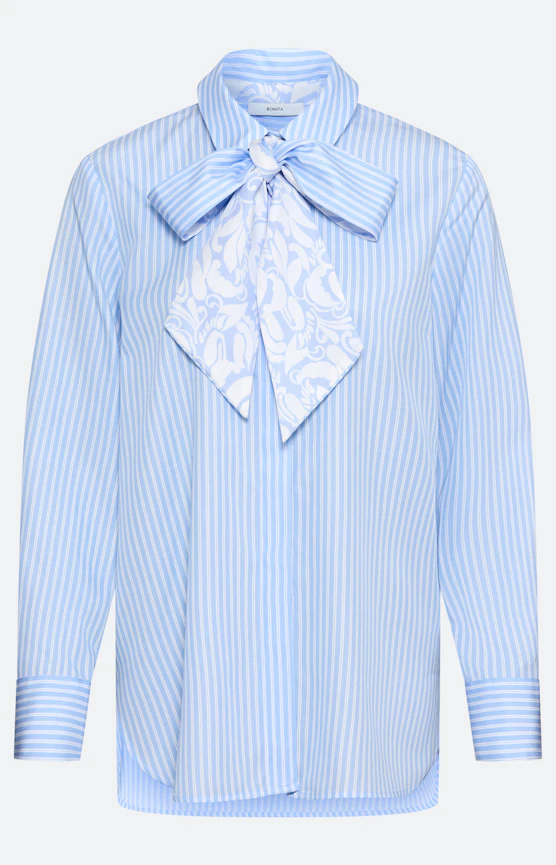 Blouse met strepen, lichtblauw