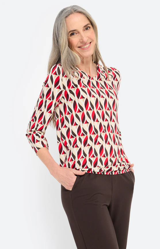 Shirt met print all-over, rood