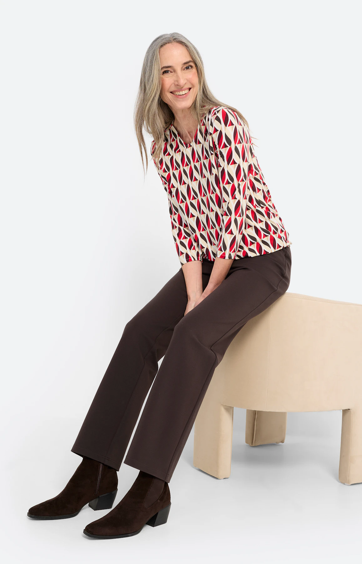Shirt met print all-over, rood