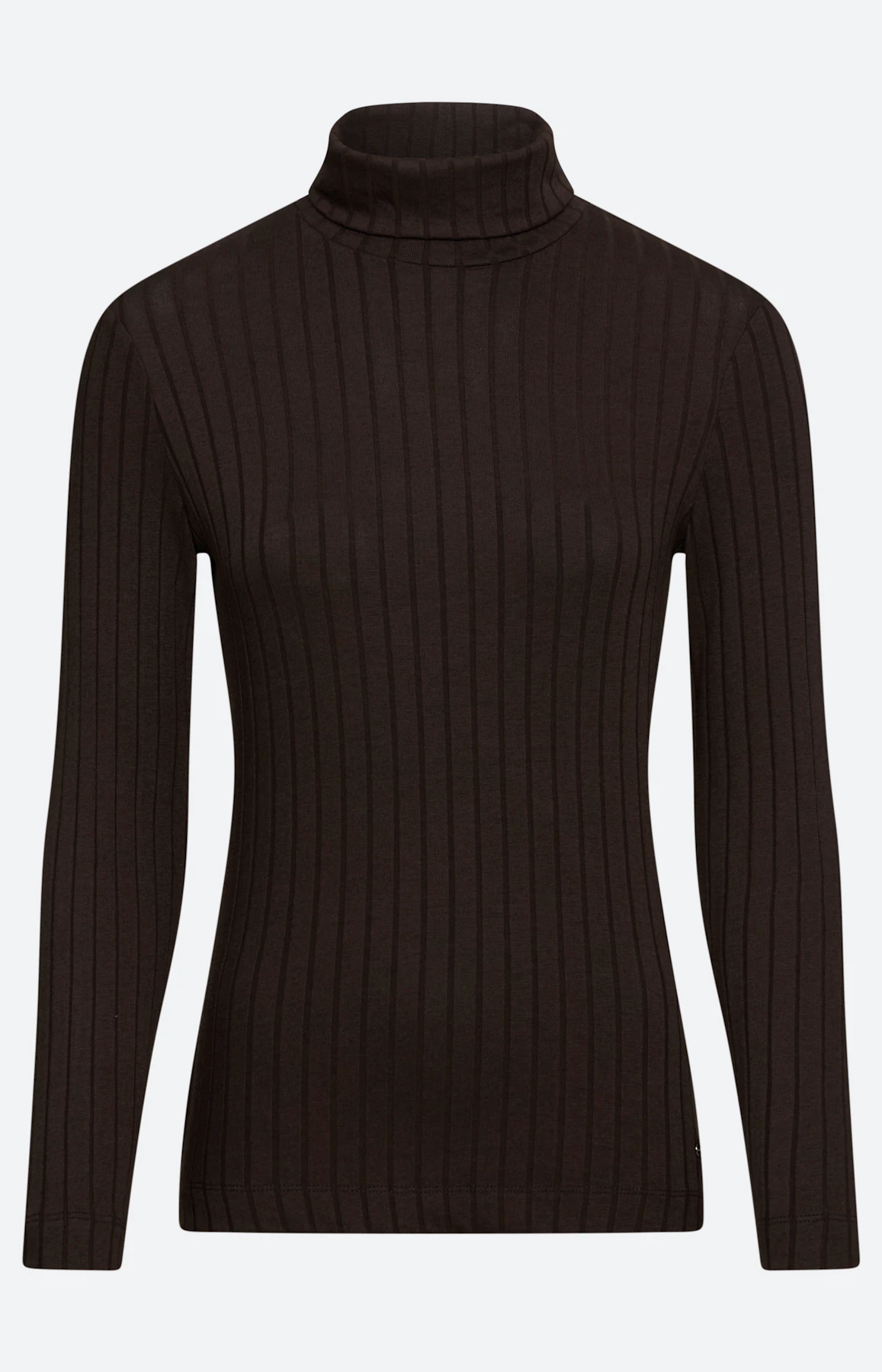 Shirt met lange mouwen en col, bruin