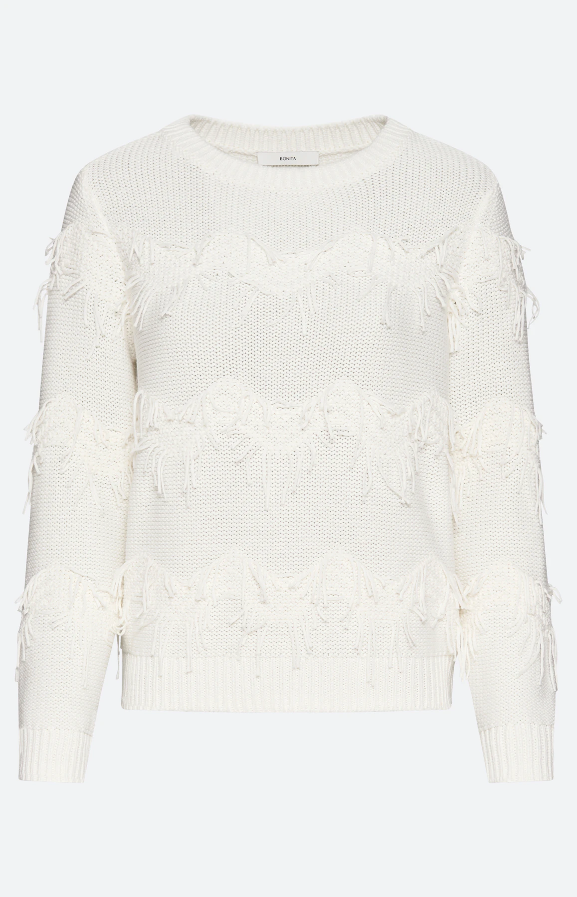 Trui met franjedetails, wit