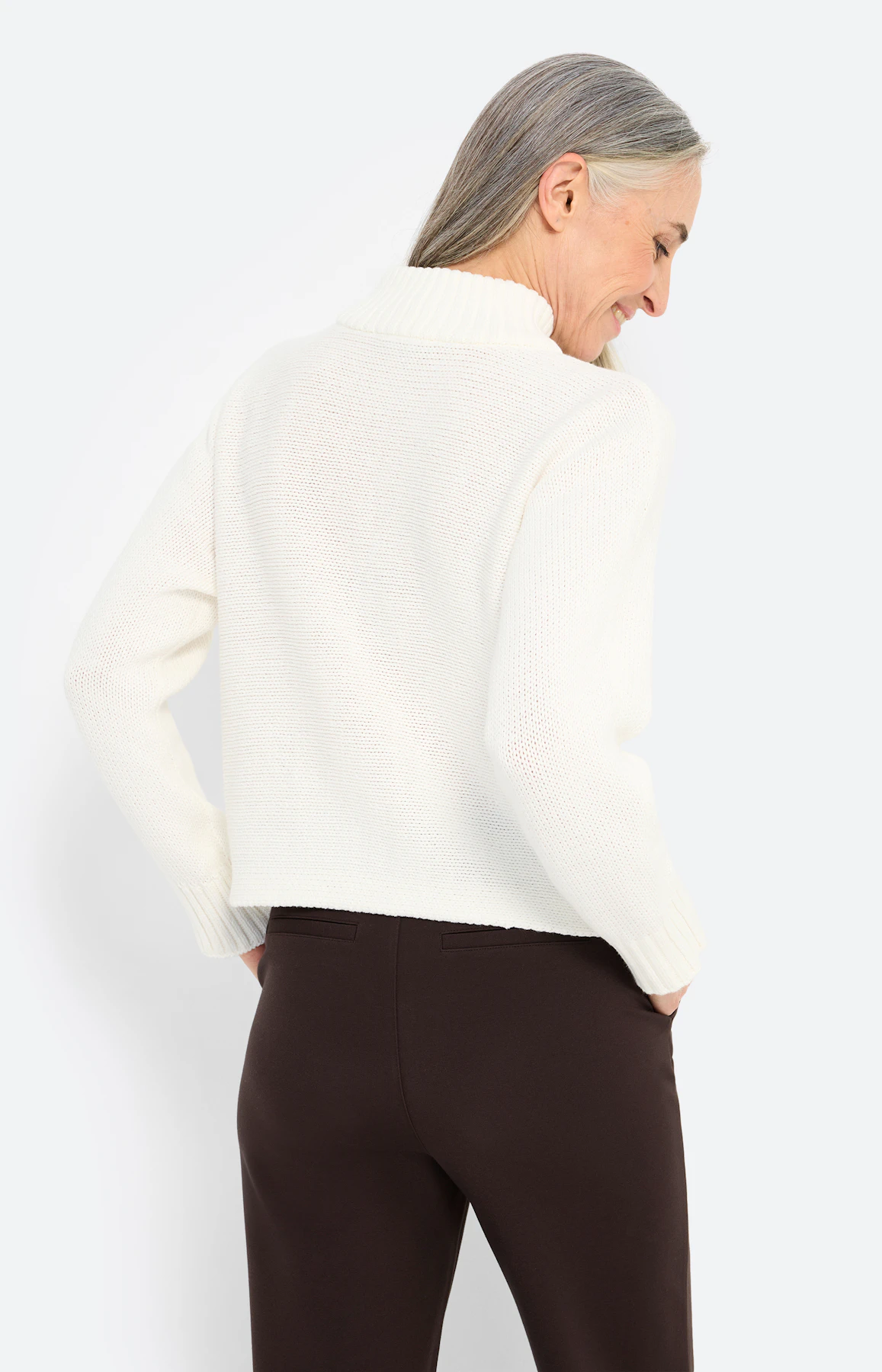 Cardigan met ritssluiting, wit