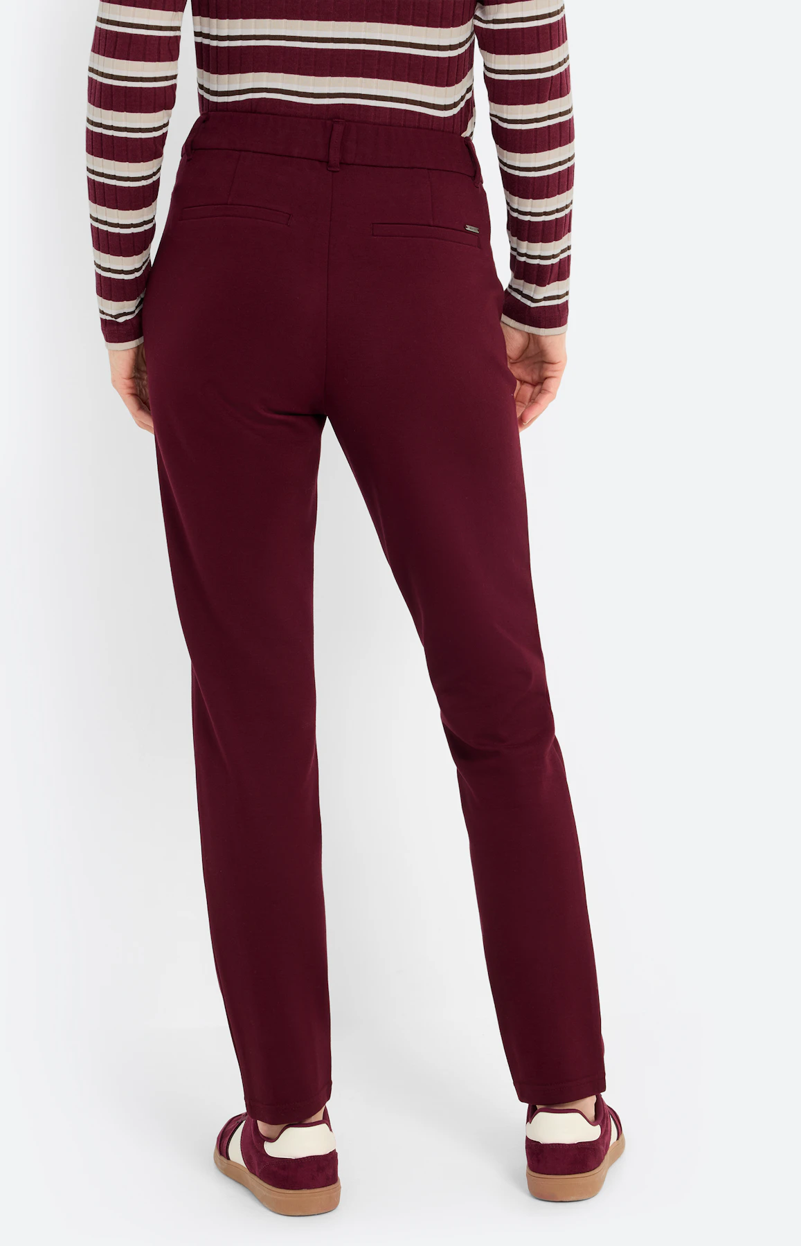Broek met stretchband 30 inch, wijnrood