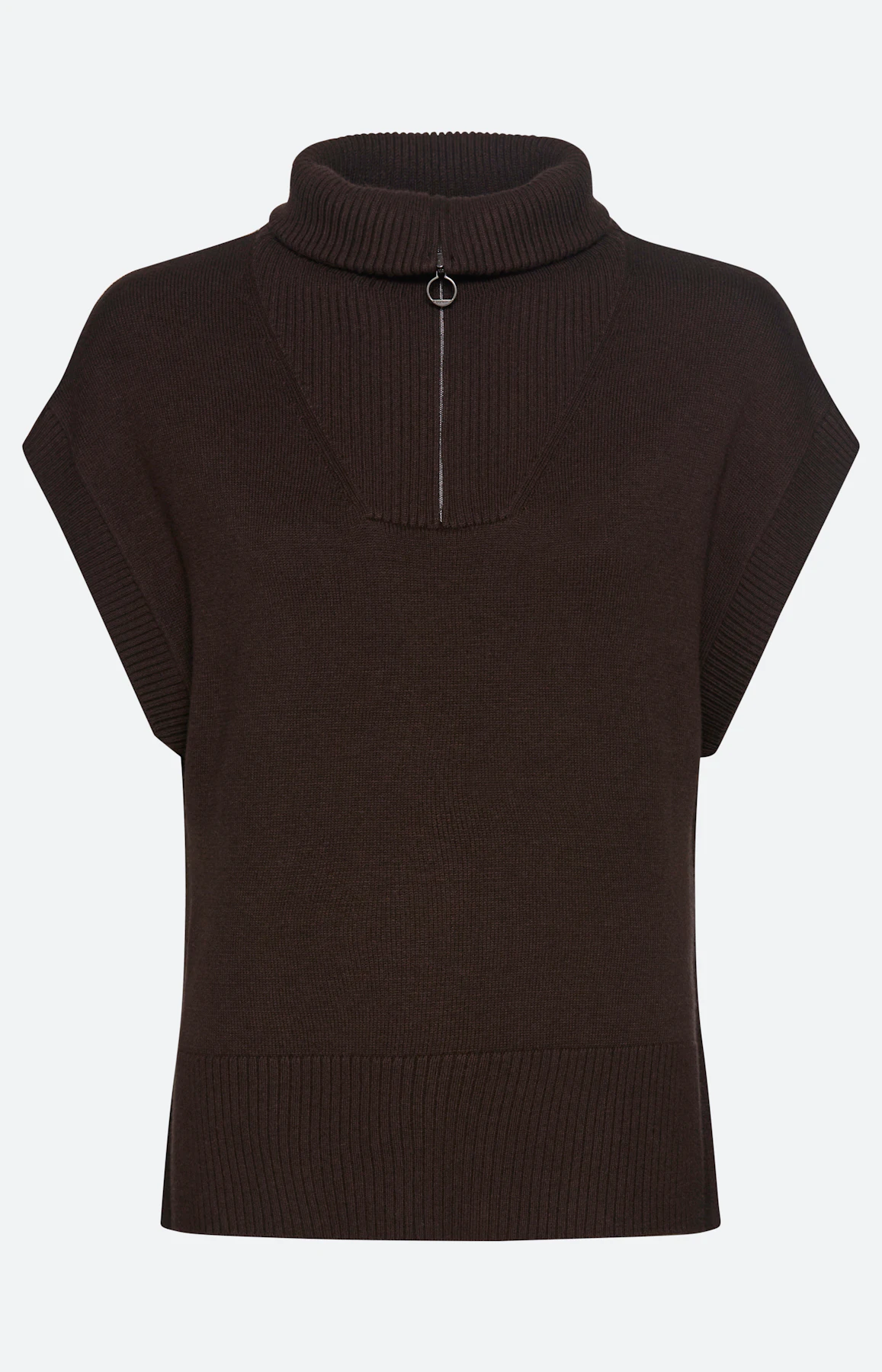 Slip-over met schipperskraag, bruin