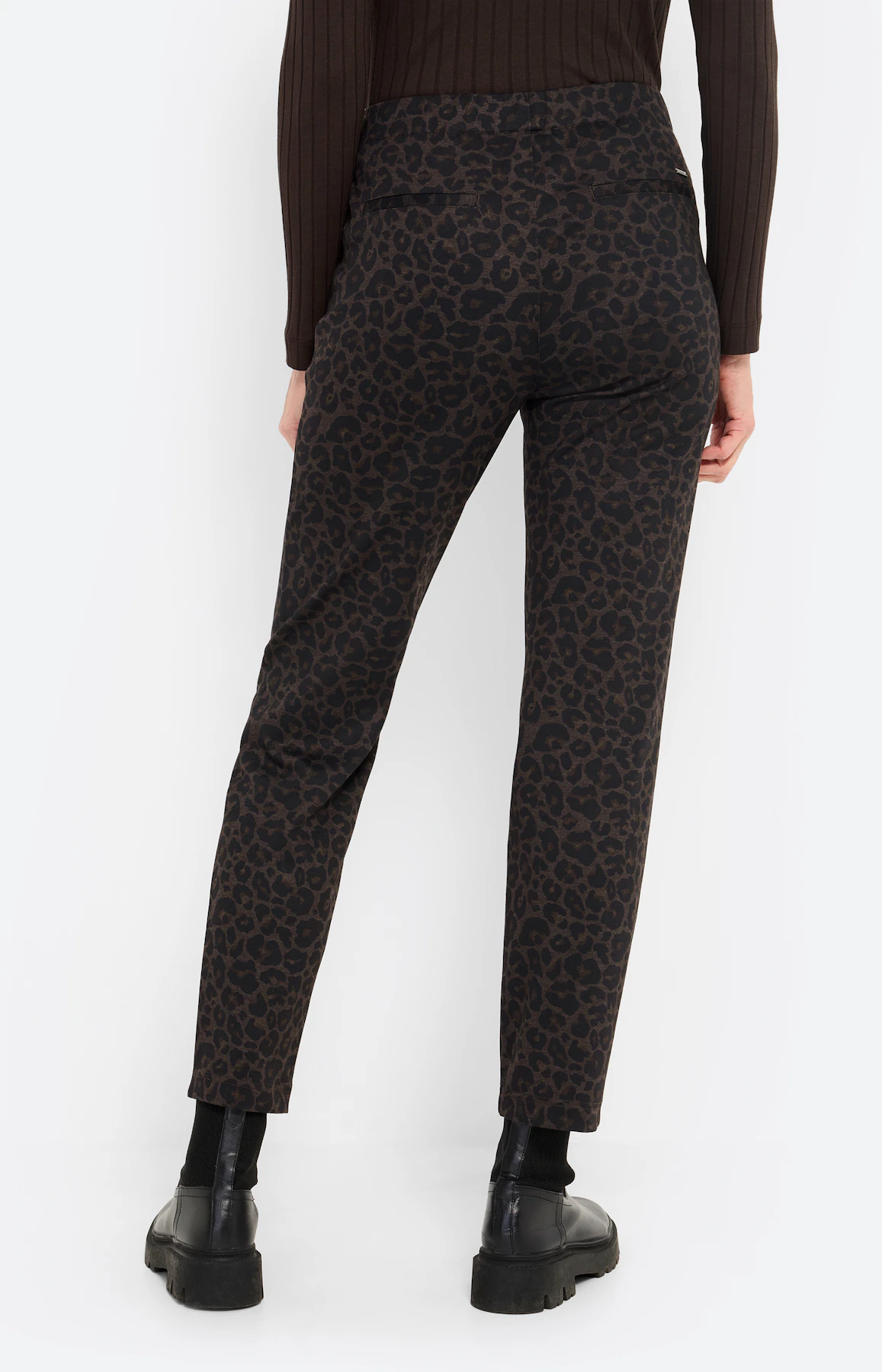 Broek met luipaardmotief 30 inch, bruin