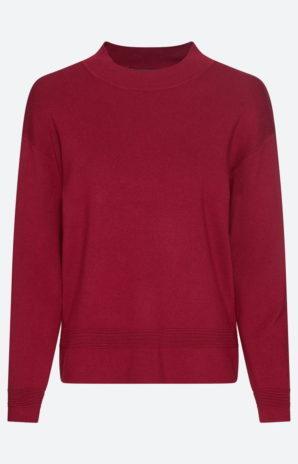 Trui met ribbel-details, wijnrood