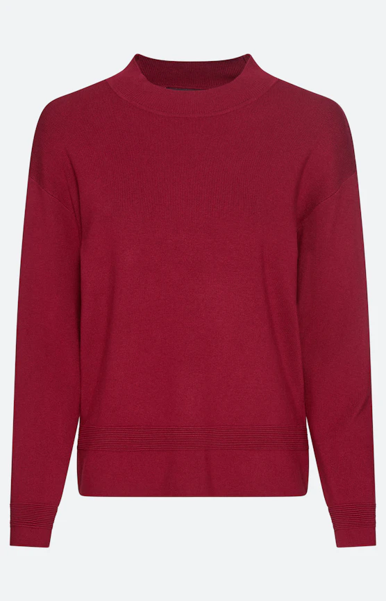 Pullover mit Riffel-Details, weinrot