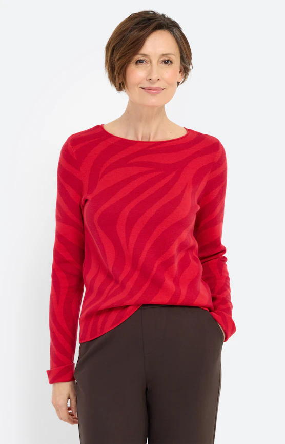 Trui met jacquardmotief, rood
