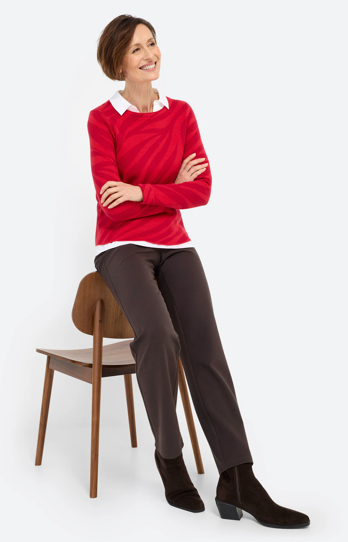 Trui met jacquardmotief, rood