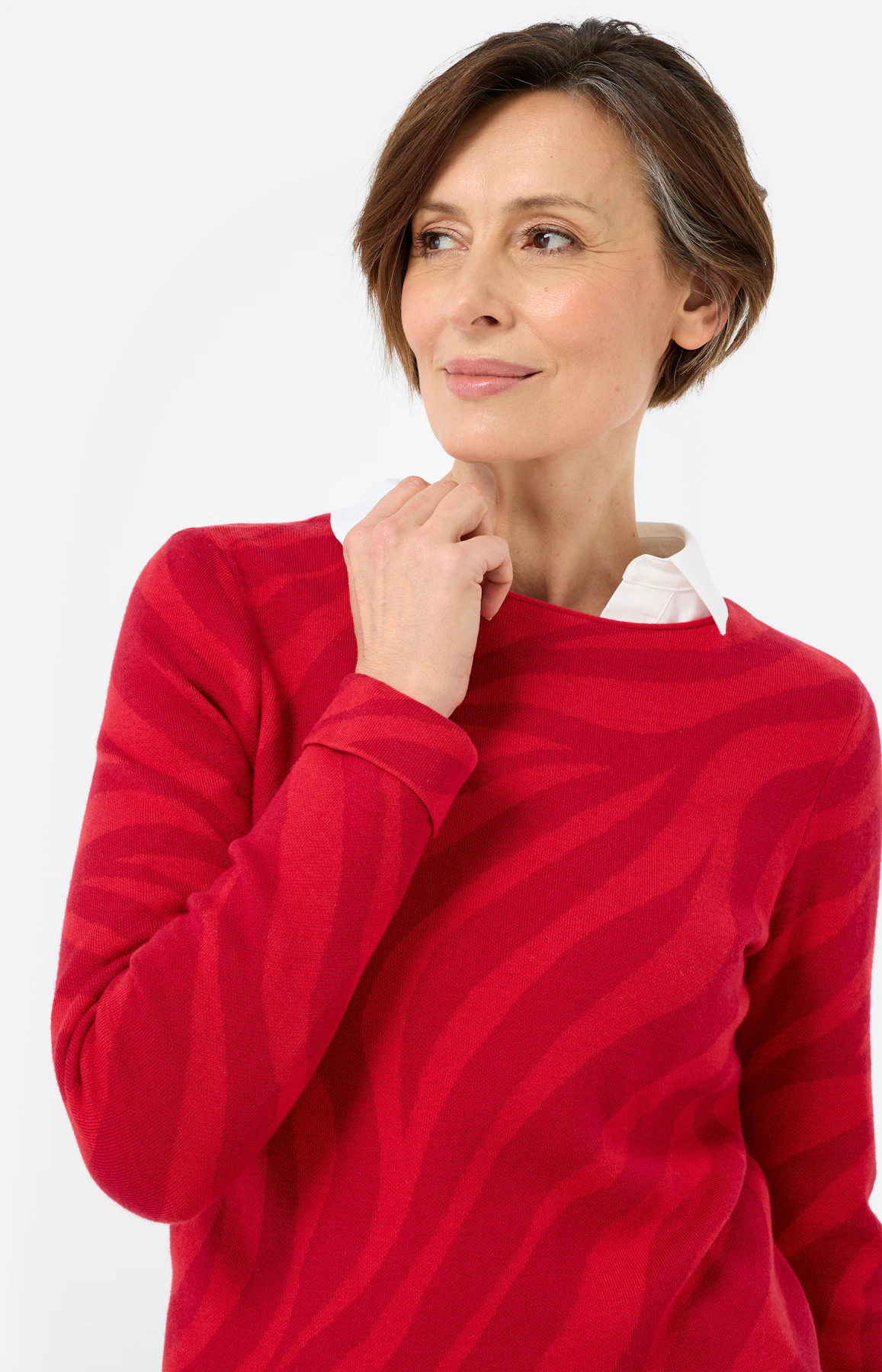 Trui met jacquardmotief, rood