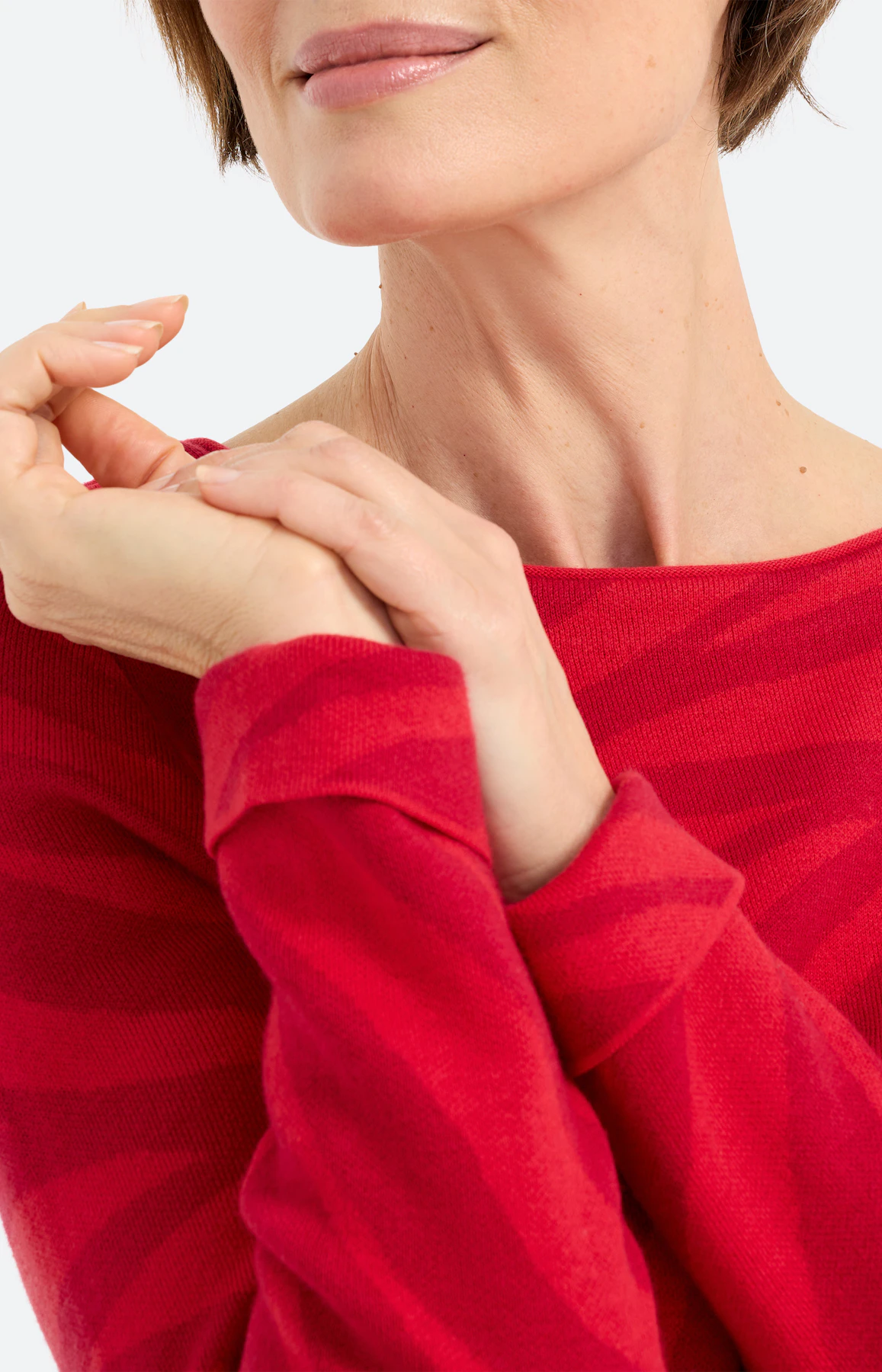 Trui met jacquardmotief, rood
