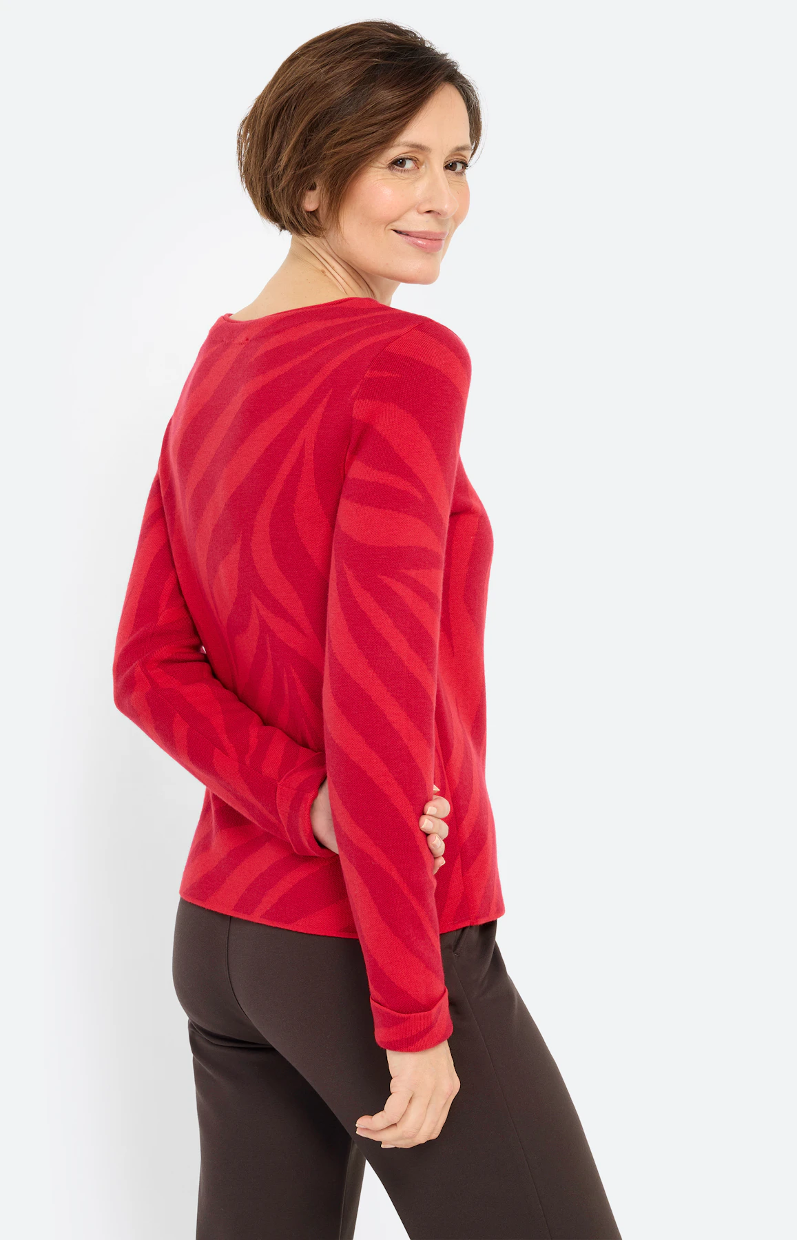 Trui met jacquardmotief, rood