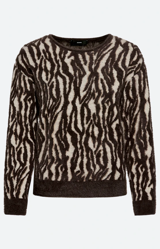Pullover mit Zebramuster, braun