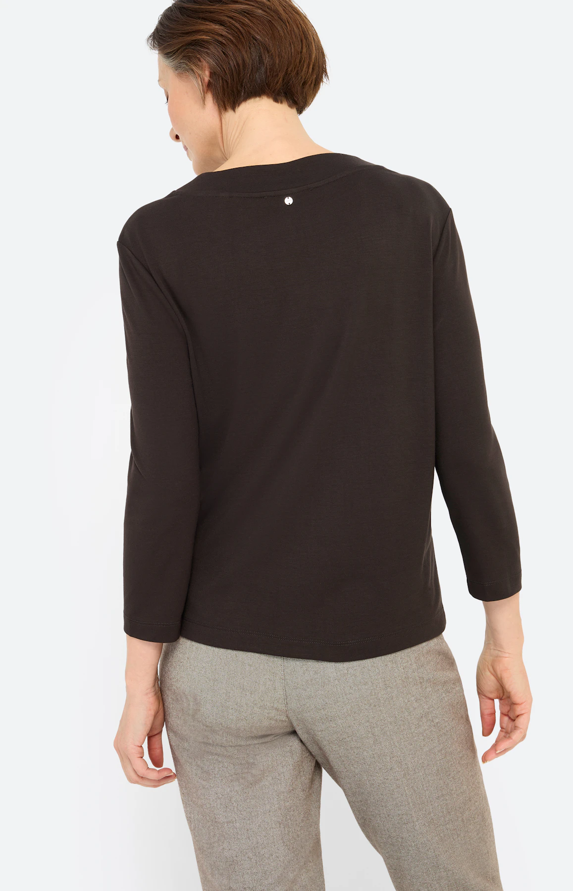 Shirt met paillettenapplicatie, bruin